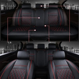 Geartronics For Toyota RAV4 Front+Rear Car Seat Covers 5-Seats Protector Leather Full Set US