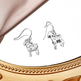 Goat Gift for Women 925 Sterling Silver Goat Earrings Dangle Cute Animal Earrings Goats Jewellery for Female Man for Goat Lovers