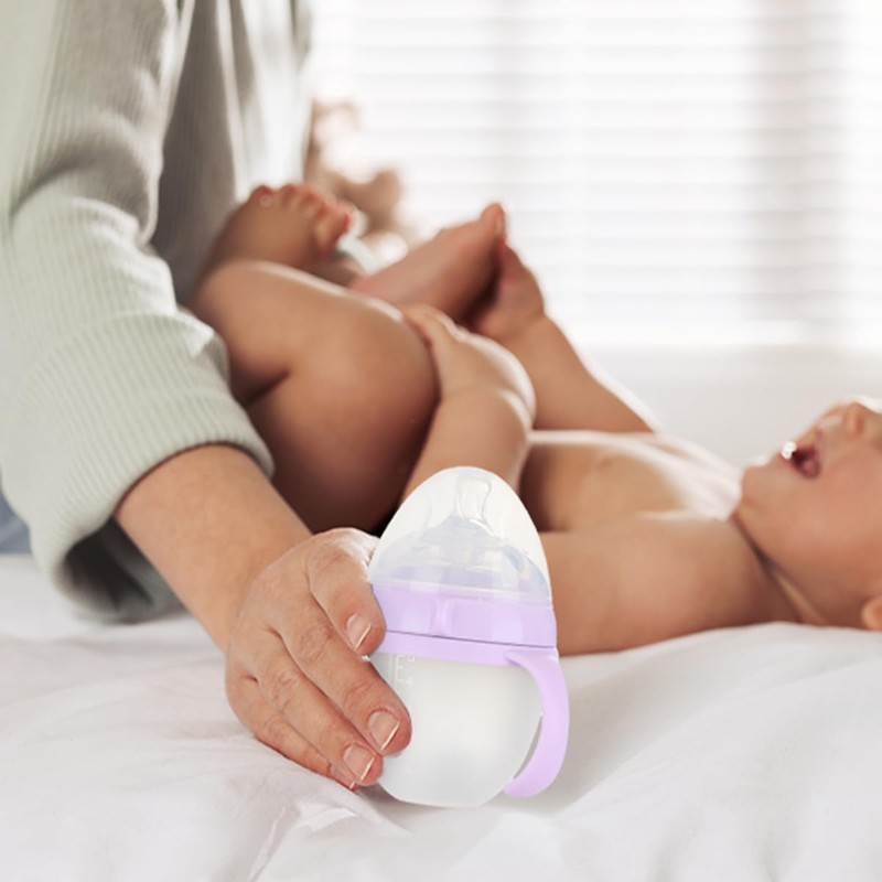 Biberon de Flujo Lento para Bebé, Silicona, Antiderrame, Reduce Cólicos