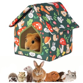 Yigerlee Guinea Pig Hideout, Foldable Guinea Pig House with Non-Slip Bottom & Removable Pad, Soft & Washable Bunny Bed for Hamsters Dwarf Rabbits Ferret Hedgehogs and Other Small Animals