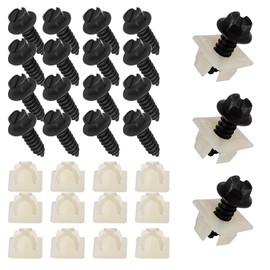 Xugoox 16 Pack License Plate Screws with Nylon Inserts, Front or Rear Number Plates Screws Kit for Fastening License Plate Frames and Covers on Cars and Trucks