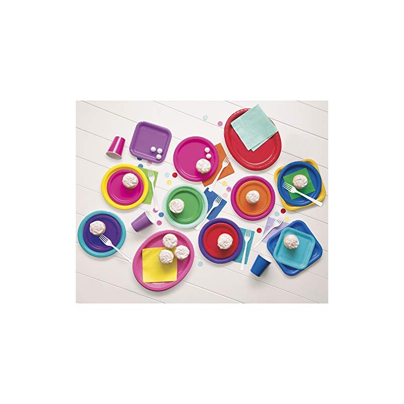 Deep Purple Round Dessert Plates - 7" (Pack Of 8)