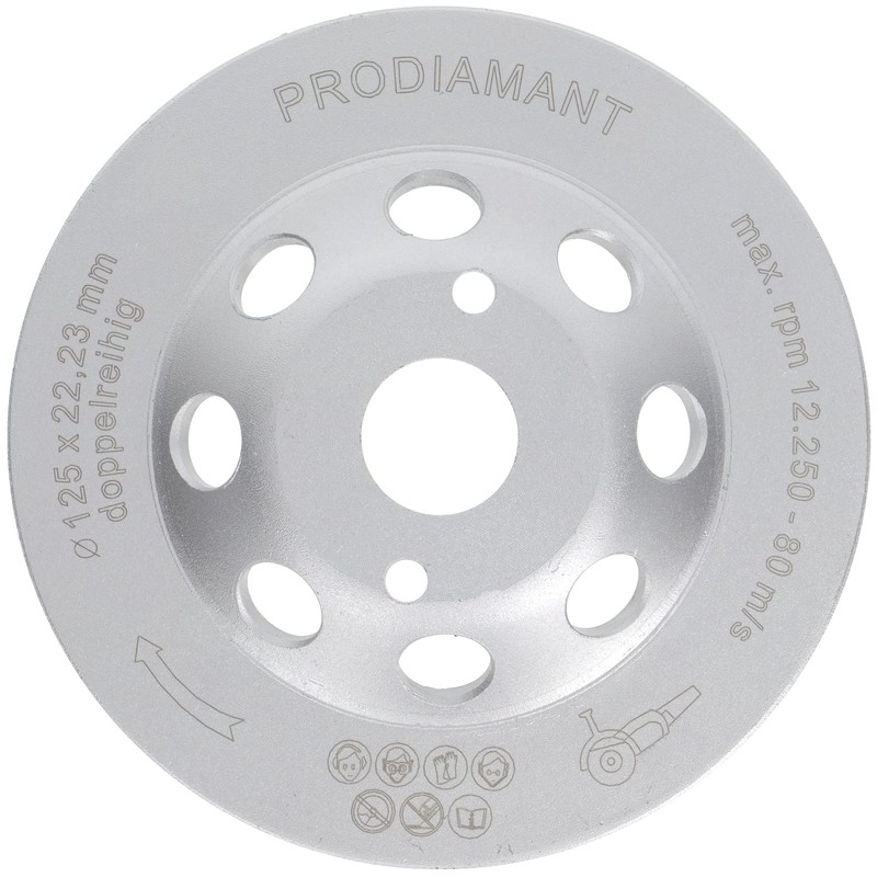 PRODIAMANT Premium PDX829.025 Diamond Grinding Cup Wheel 125 22.2 Silver