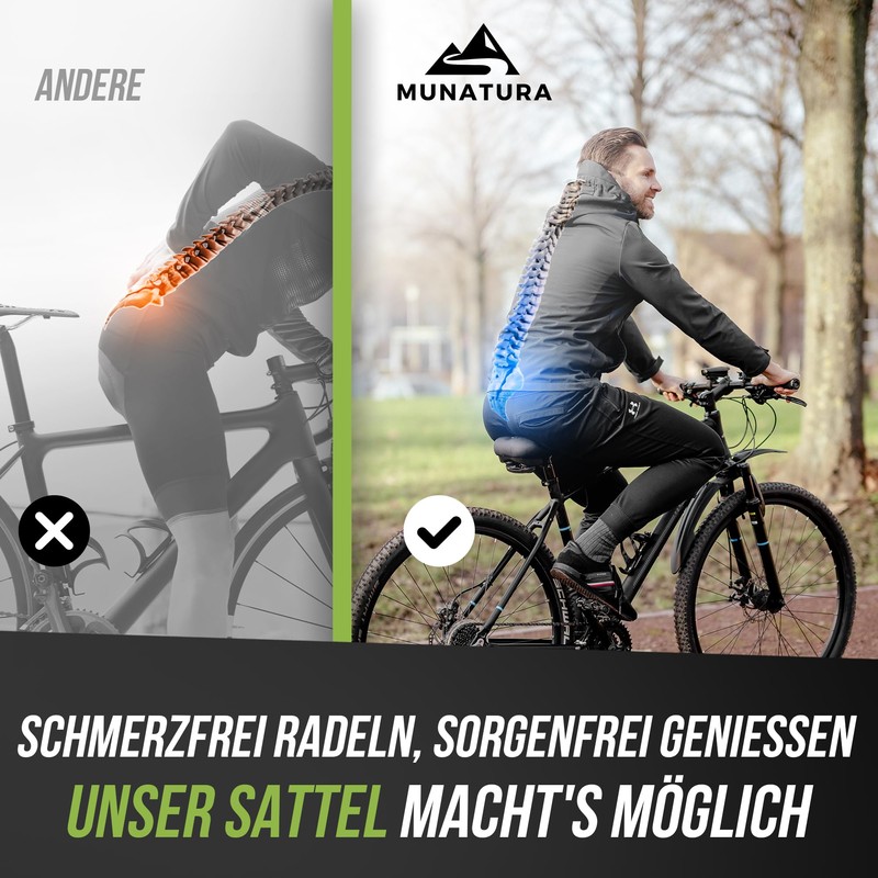 MUNATURA Ergonomic Bicycle Saddle for Men and Women - First-Class