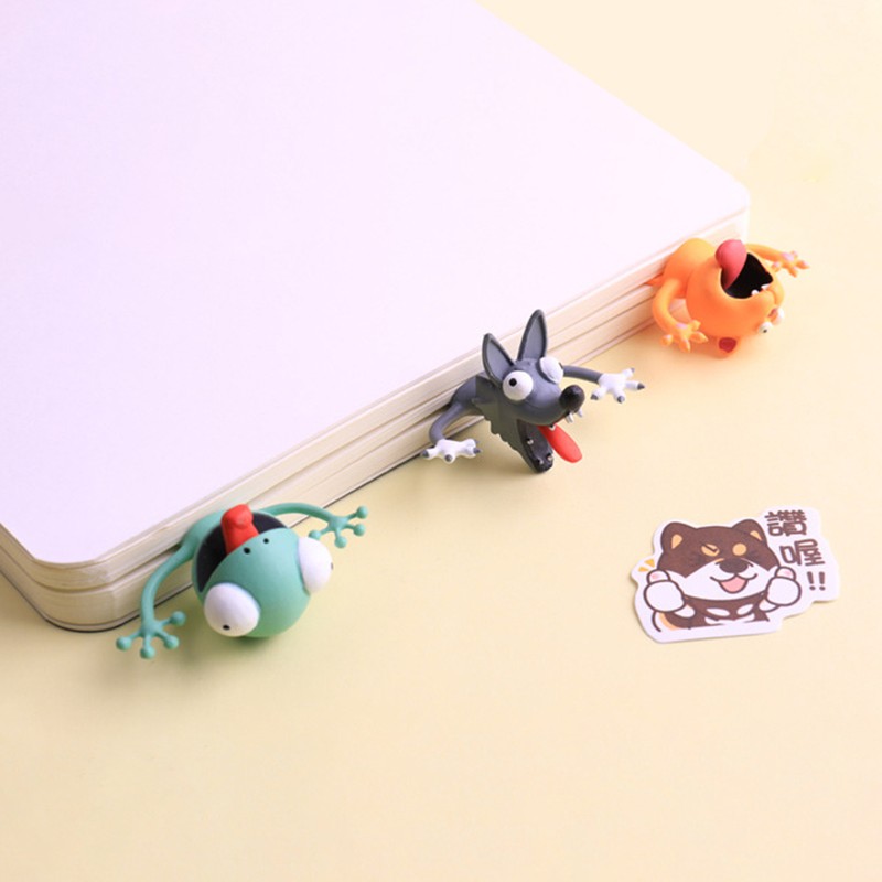 Funny 3D Cartoon Animal Bookmark Cartoon Bookmark with Flat Body