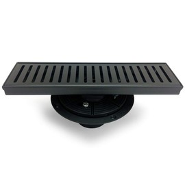 Neodrain 12-Inch Linear Shower Drain with Removable Capsule Pattern Grate, Black Color with Shower Drain Base,304 Stainless Steel Shower Floor Drain, with Hair Strainer