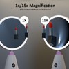 Clearflexions CFX Desktop 1.0-1X & 15X Magnification LED Makeup Mirror