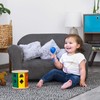 Keet Plush Childrens Sofa with Accent Pillows, Charcoal/Grey