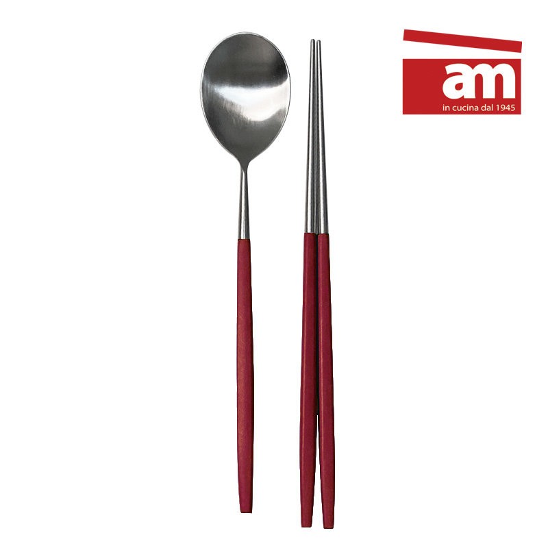 am Italy am solid square stainless steel cutlery set all-in-one,