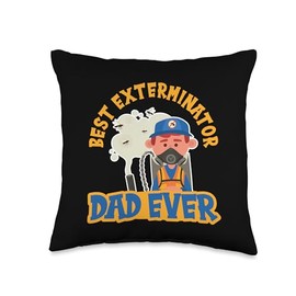 Best Exterminator Dad Ever Funny Pest Control Throw Pillow