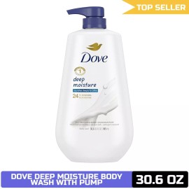 Dove Deep Moisture Body Wash Pump, 30.6 oz - 24hr MicroMoisture Nourishment