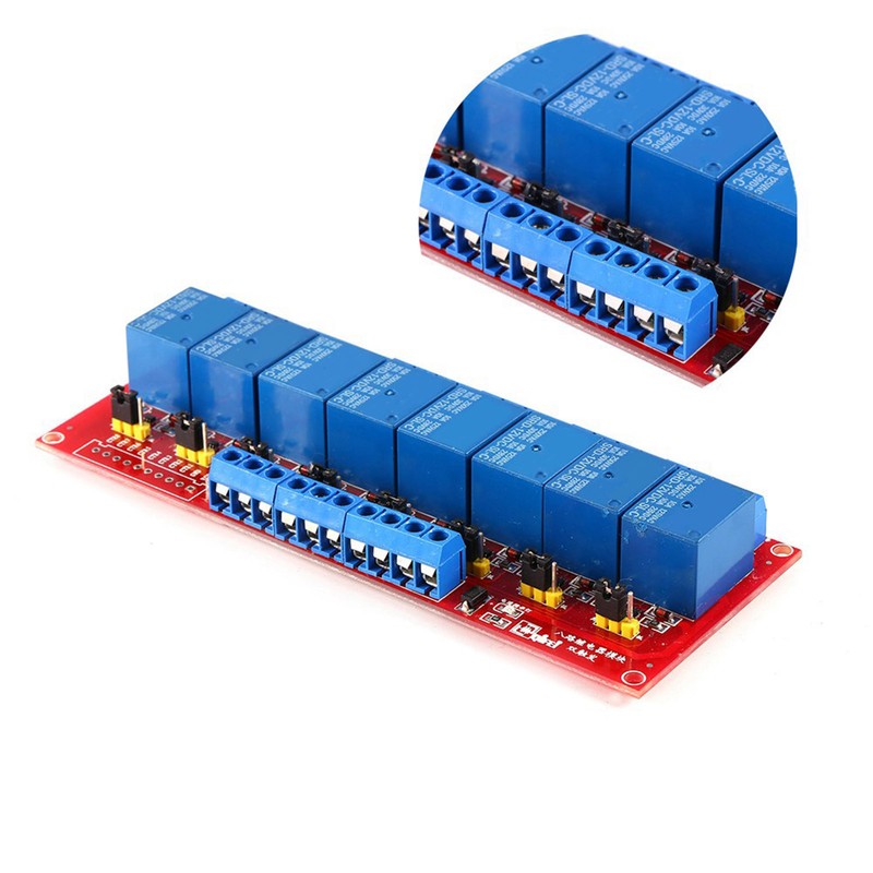 DC 12V 8‑Channel High Low Level Dyal Ttigger Relay Module