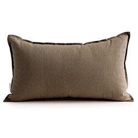 Jeanerlor Cotton Linen Decorative 12"x20" Lumbar Throw Pillow Case Cushion Cover with Twin Needles Stitch on Edge,for Wedding/Party/Gift/Car (30 x 50cm), Khaki