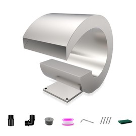 LONGRUNNEW Pool Waterfall Fountain Stainless Steel Fountain 15.16'' x 15.16'' x 11.42'' Silver Pool Fountains for Ground Pools Garden Outdoor Waterfalls Sheer Descent Pond Water Feature