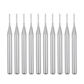sourcing map 10Pcs 0.8mm Carbide End Mill Engraving Milling Cutter CNC Router Bits for PCB Machine, 1/8" Shank