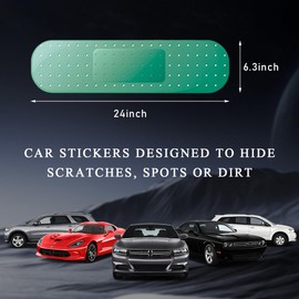 povtii Large Bandage Vinyl Decal for Car, 24"×6.3" Waterproof Funny Band Aid Sticker Scratch Cover, Reflective Bumper Dent Large Bandage Decal for Van Boat Truck, Car Accessories (Green)