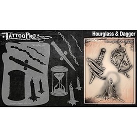 Tattoo Pro Stencils Series 2 - Hourglass & Dagger