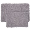 Bedford Home 2 Piece Memory Foam Shag Bath Mat -Grey