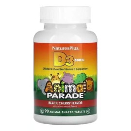 Vitamina D3 Masticable NaturesPlus 500UI Cereza Negra 90 Comp Vegano