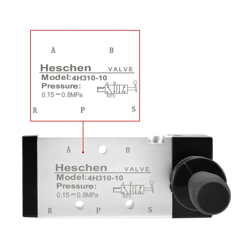Heschen Pneumatic Manual Pull Valve 2 Position 5 Way PT3/8"
