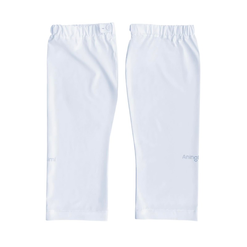aningkimi UPF 50+ Sun Protection Arm Sleeves, White, Elastic Waistband,