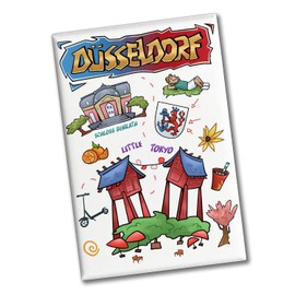 Düsseldorf Pop Art Comic Souvenir Souvenir Magnet - Little Tokyo Ideal als Souvenir Magnet und Dekomagnet für Pop-Art-Fans