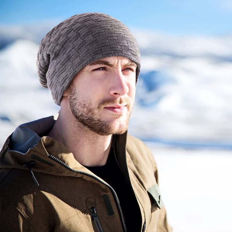 Compagno Unisex Warm Lined Beanie Hat, Knitted Hat, Winter Hat,