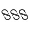 Aluminium S-Shaped Carabiner Hooks, 88mm x 40mm, Set of 3,