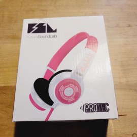 Future Sound Lab FSL Protec Kid Child Safe Headphones with Adjustable Volume Limiting Dial - PINK