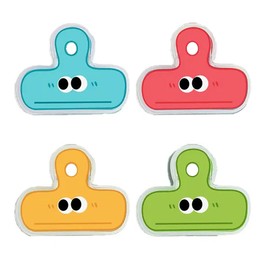 Stationery Folder, Food Sealing Clips, Cute and Fun Cartoon Small Eye Clips, Perfect for Sealing Snack Potato Bag Clips and Folder Clips(4 Pieces)