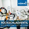 kör4u York System Check Valve 1 1/4 Inch, Brass, PN10,