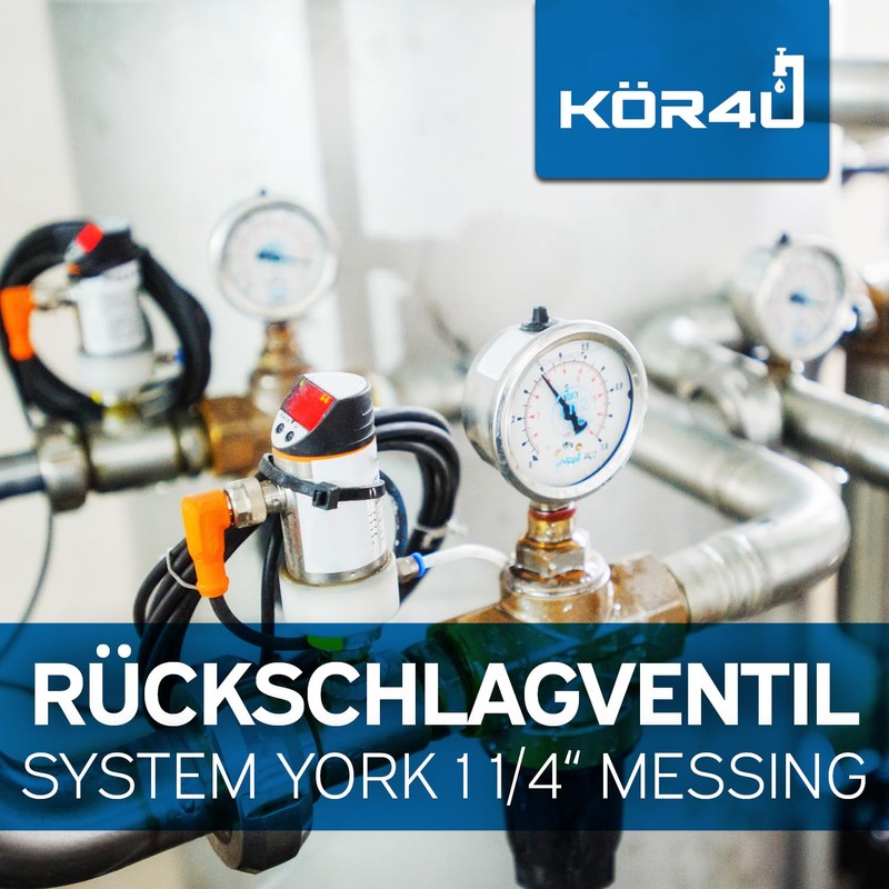 kör4u York System Check Valve 1 1/4 Inch, Brass, PN10,