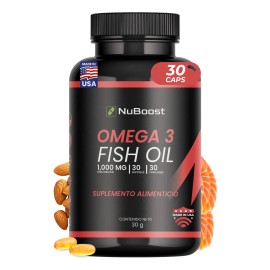 Omega 3 1000mg Nuboost 30 Cpsulas Aceite De Salmon Puro                                                                                               