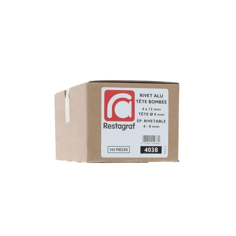 Restagraf 500 x 4mm x 12mm Aluminium Standard Rivets