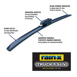 Rain-X 870116 Truck & SUV Rugged Series Premium Wiper Blades, 16 Inch Windshield Wipers (Pack Of 1), Automotive Replacement Windshield Wiper Blades Engineered For All Driving Adventures
