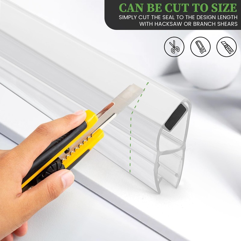 Bathroom Shower Glass Door Side Seal Strips, Length 78 Inch