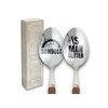 INNObeta Woodworking Gifts for Men, Stainless Steel Engraved Spoons, Gift
