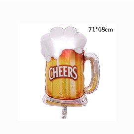 Morndew 5 PCS Happy Birthday Beer Mug Cheers Five-pointed Star Foil Balloons for Birthday Party Baby Shower Wedding Party Decorations