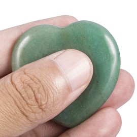 KYEYGWO Green Aventurine Reiki Healing Crystal Worry Stone, Heart Thumb Stone Pocket Palm Trees Pocket Stones Worry Stone Massage Stones for Meditation, Stress Relief, Worry Stone Decompression