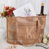 CREATCABIN Mesh Beach Bag Beach Tote Handbag With Zipper Foldable
