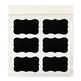 AllyDrew Set of 36 Chalkboard Labels/Chalkboard Stickers for Organizing, Labeling, Gift Tags, Drink/Wine Markers, and Weddings - 3.25" x 2" Fancy Rectangle