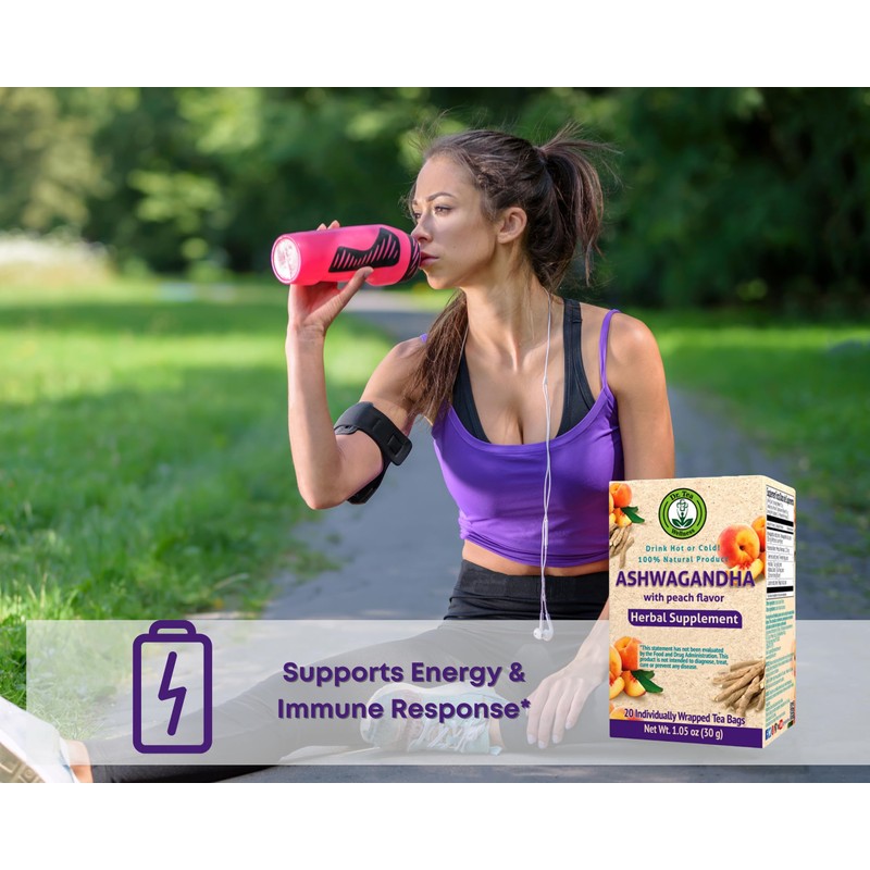 Dr. Tea Wellness Ashwagandha Tea with Peach Flavor - 20