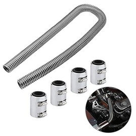 48" Stainless Steel Radiator Flexible Coolant Water Hose Kit With Caps Universal