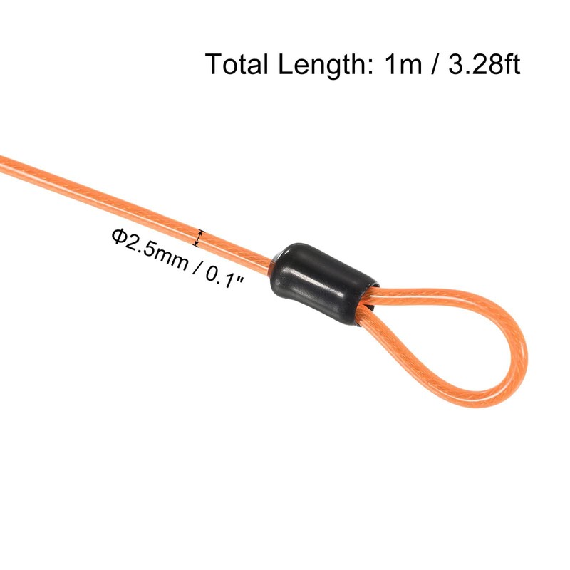 TOP-VIGOR Security Steel Cable 2.5mm x 1m Coated Security Wire