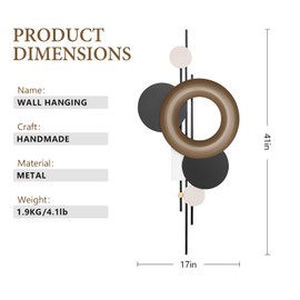 HEBOIX Large Metal Wall Decor Modern Metal Wall Art 3D Wall Sculptures Handmade Wall Hanging Wall Decoration for Living Room/Dinning Room/Bedroom/Entryway/Kitchen/Office