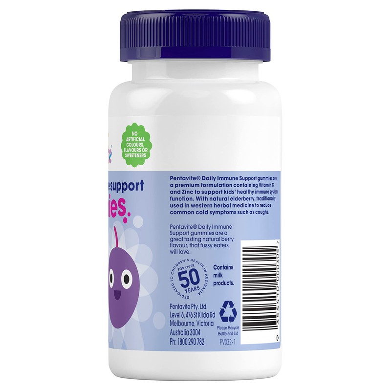 Pentavite Kids Daily Immune Support 60 Gummies, Natural Berry