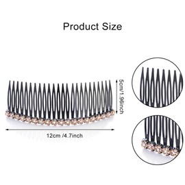 5PCS Sparkly Rhinestones Hair Side Combs Clips 24 Teeth Vintage Flower Hair Clip French Twist Hair Pin Clips Hair Twist Comb Barrettes Hair Accessories