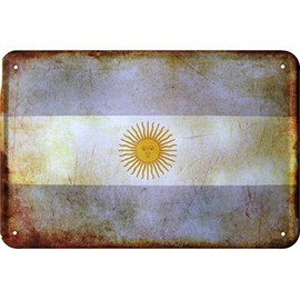 Argentina Flag Tin Sign Vintage Style