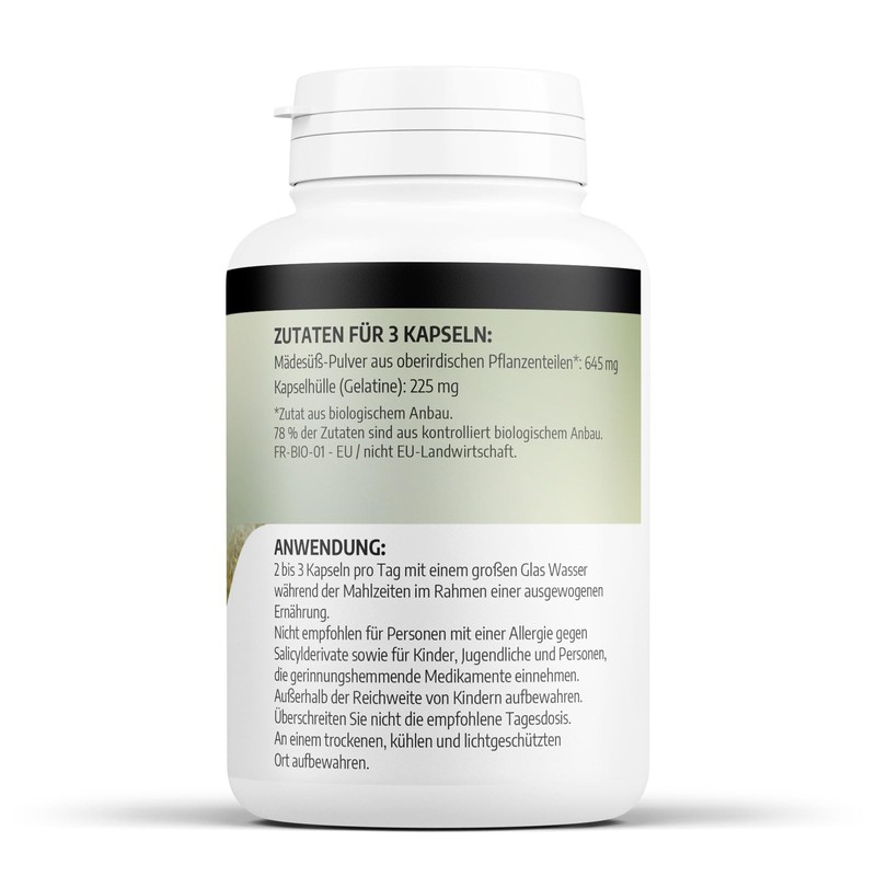 Organic Meadowsweet – 215 mg – 200 Capsules