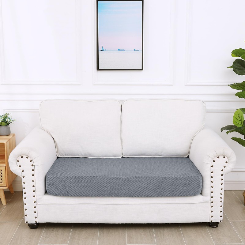 Smiry Waterproof Couch Cushion Covers, Stretch Jacquard Thick Sofa Cushion